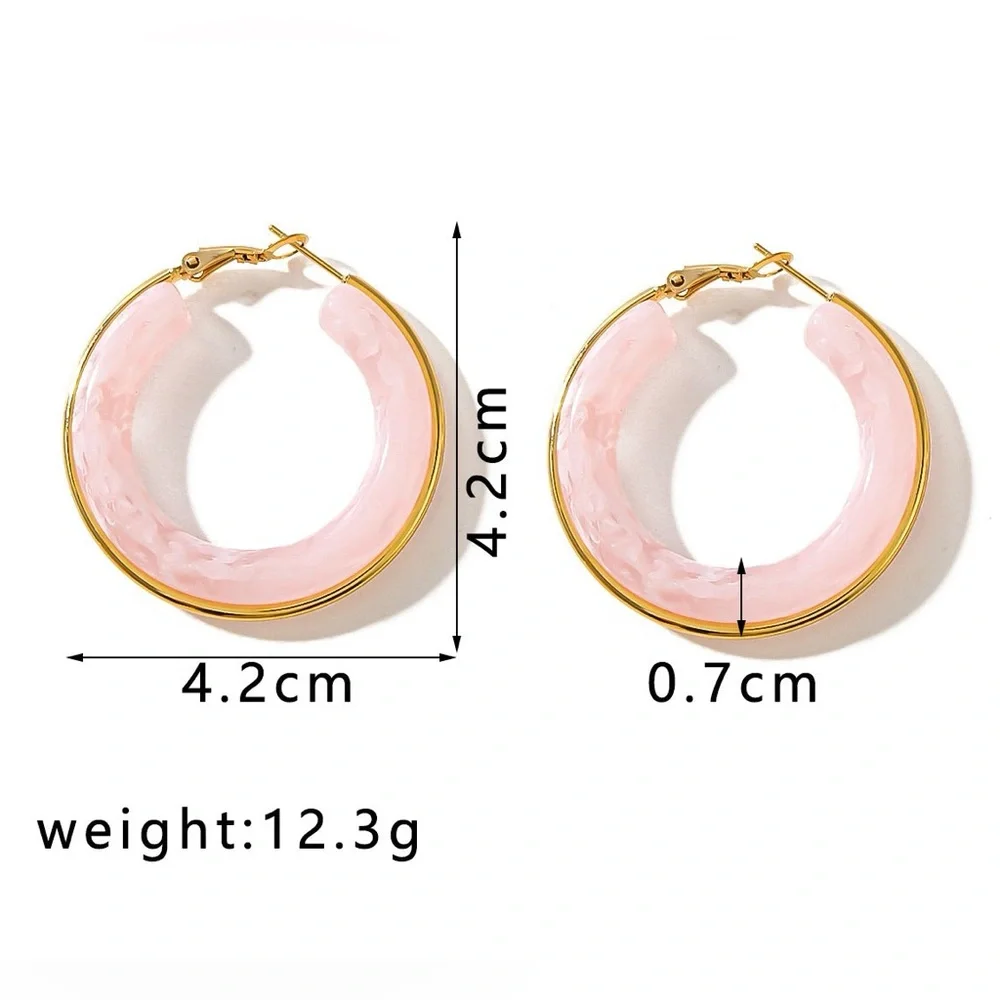 Blush Swirl Hoops - Picture 3 of 10